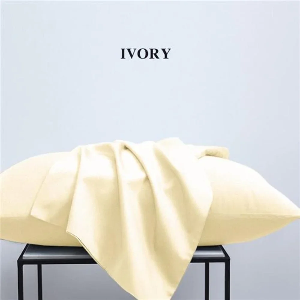 Set of 4, 100% Brushed Microfiber Pillow Cases, 20x30 Inches, Ivory